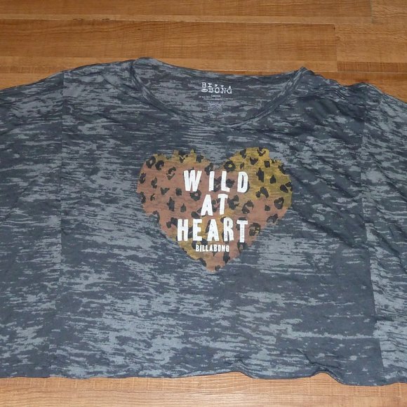 Billabong Tops - ❤️ GUC Women's size Large gray distressed Billabong boxy crop top